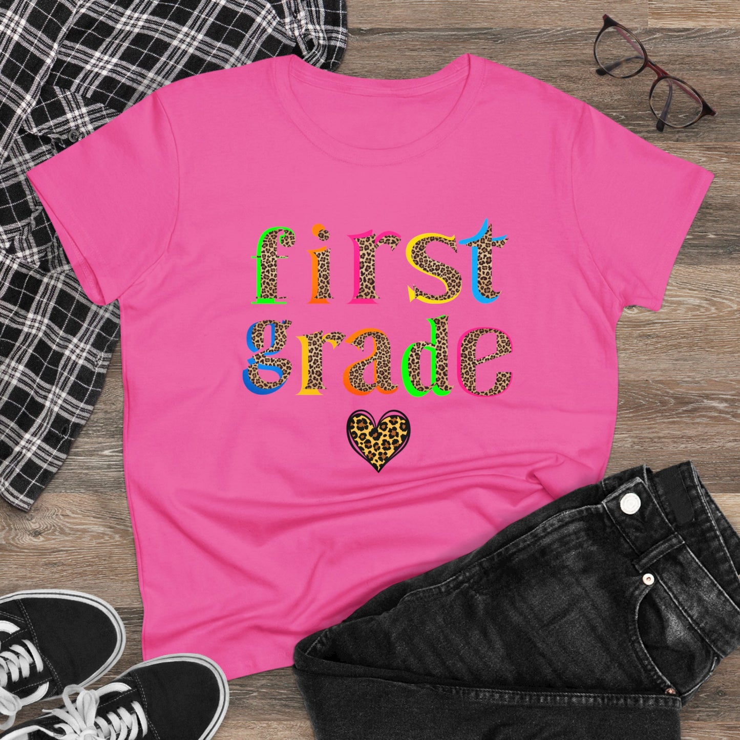 First Grade Cheetah Print Tee Tee