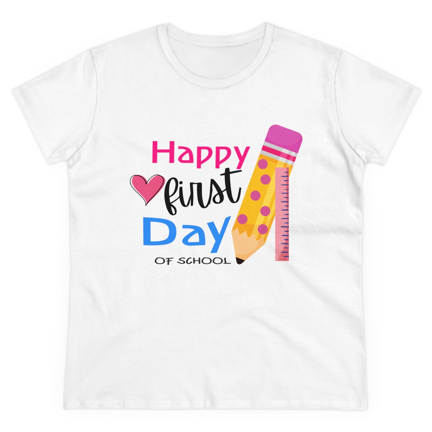 Happy First Day Heart Midweight Cotton Tee