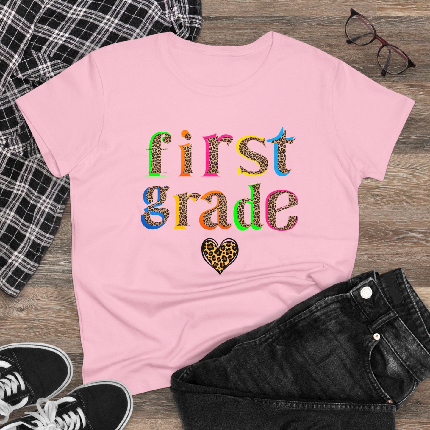 First Grade Cheetah Print Tee Tee