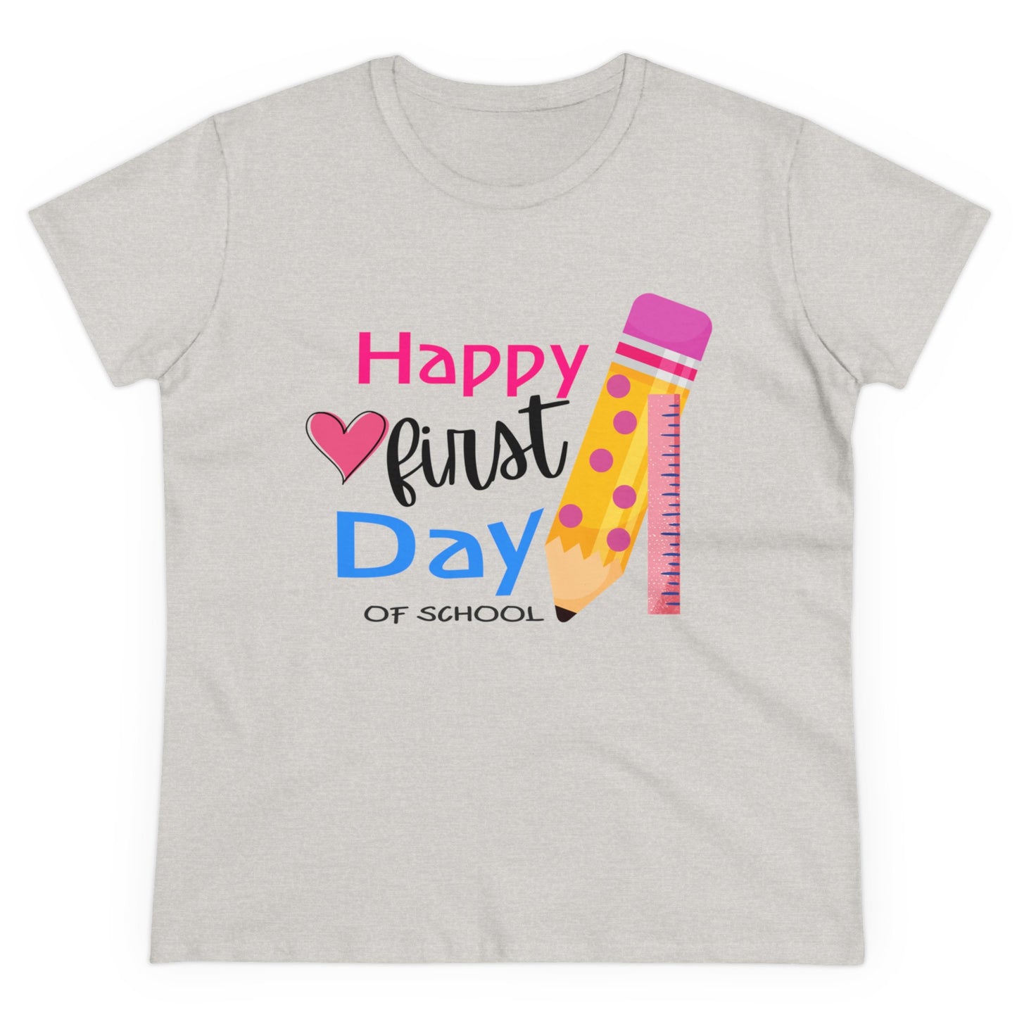 Happy First Day Heart Midweight Cotton Tee