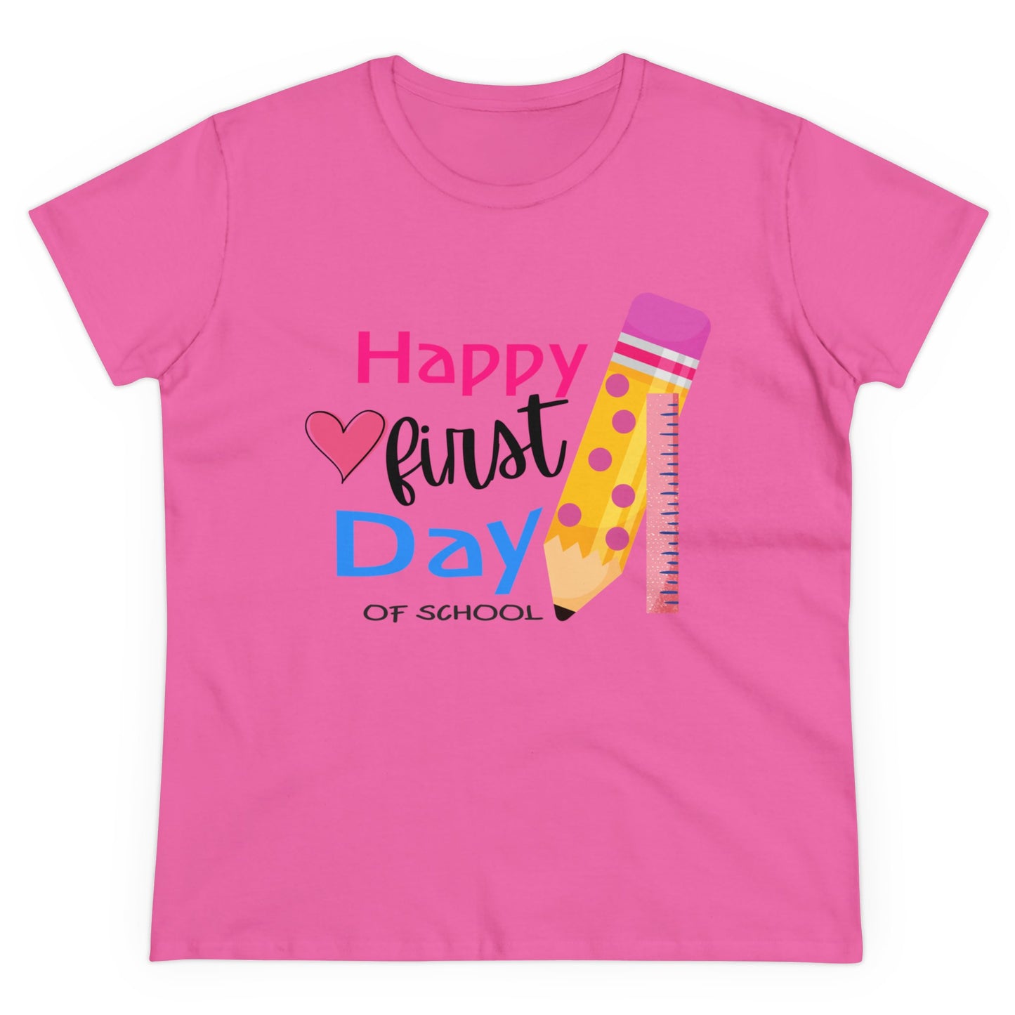 Happy First Day Heart Midweight Cotton Tee