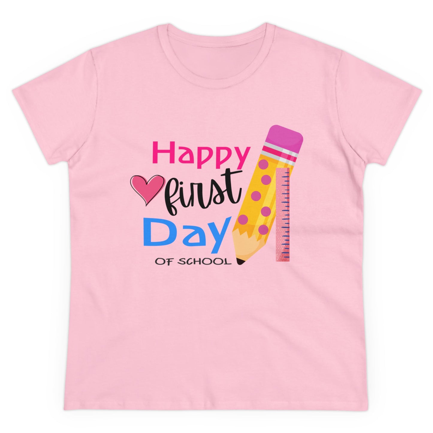 Happy First Day Heart Midweight Cotton Tee