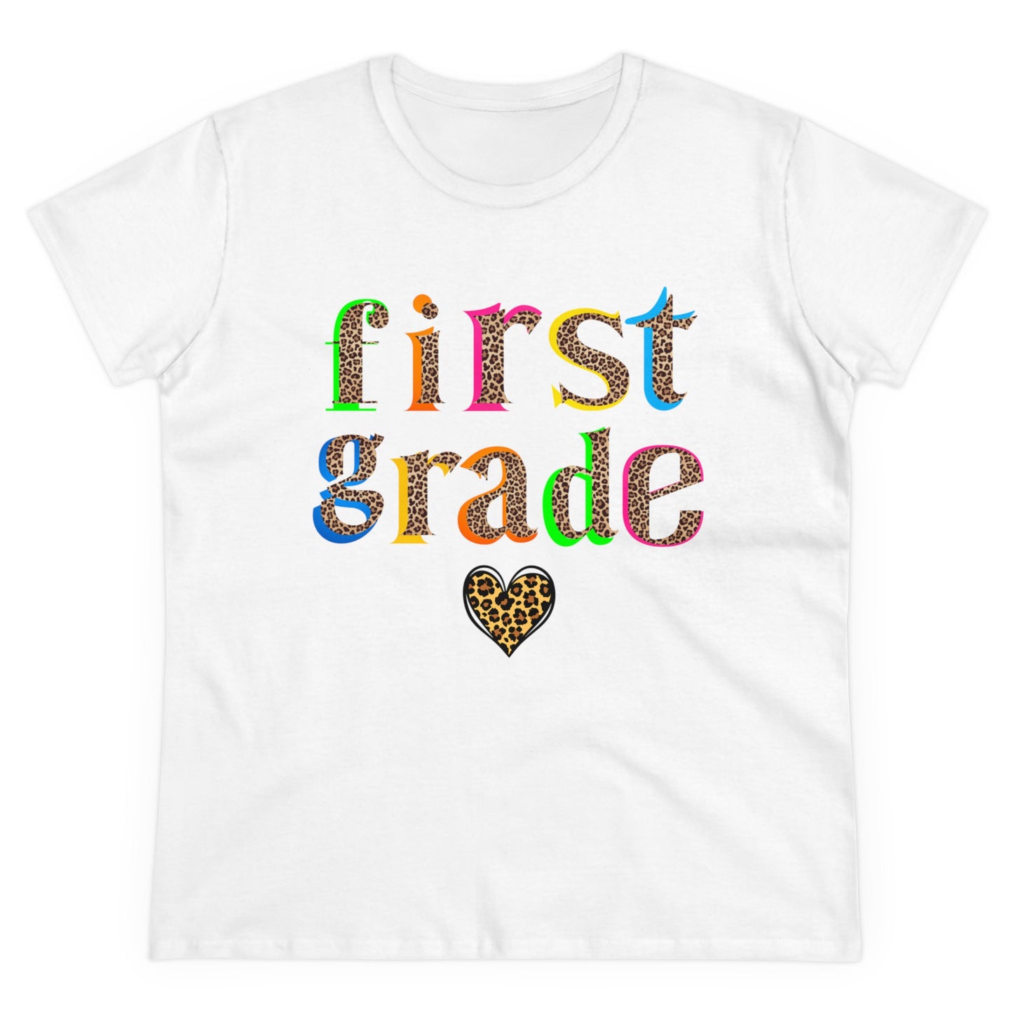 First Grade Cheetah Print Tee Tee