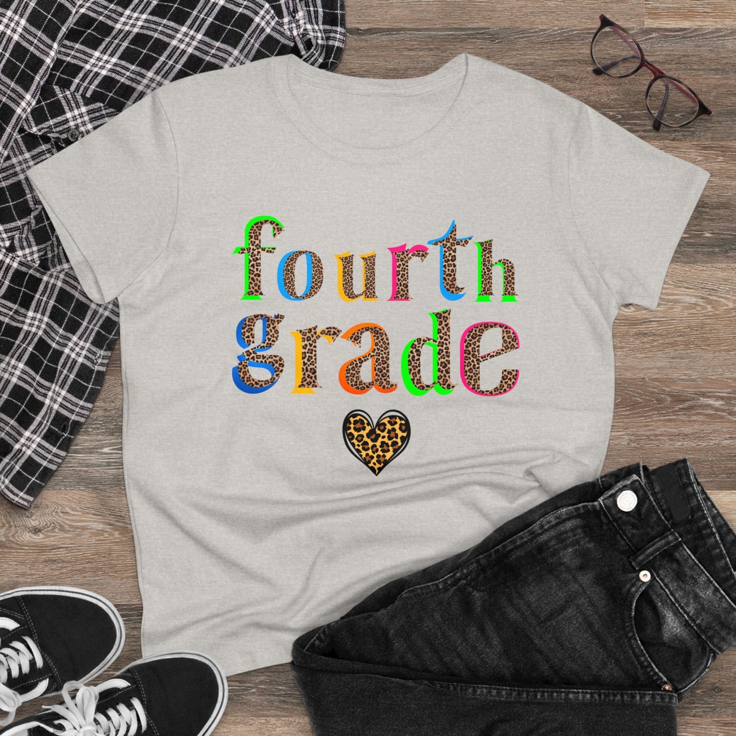 Fourth Grade Cheetah Print Tee